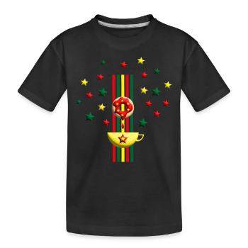 Weihnachten mit Donut und Bunten Sternen. - Kinder Premium Bio T-Shirt - Schwarz - Vorne