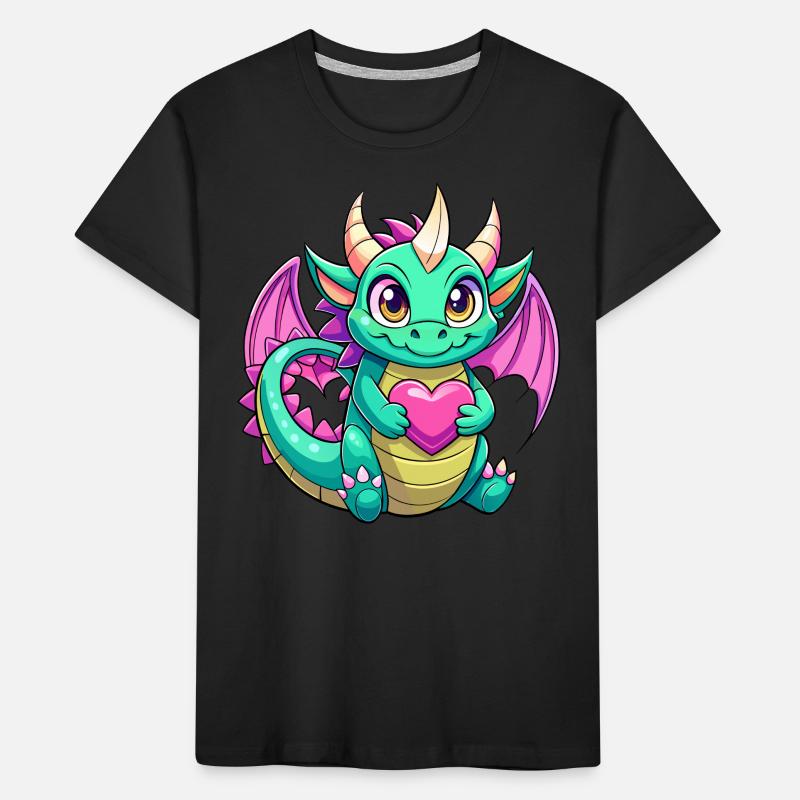 Farbenfroher Drache Kinder Premium Bio T-Shirt