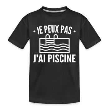 Je Peux Pas J'ai Piscine - T-shirt bio Premium Enfant - noir - Devant
