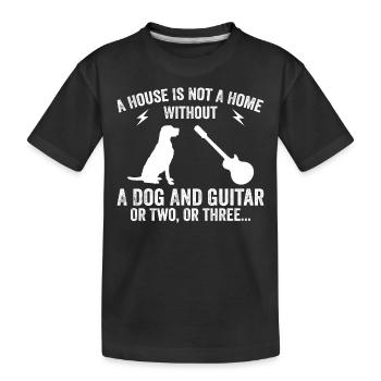 Gitarrist und Hundeliebhaber - Kinder Premium Bio T-Shirt - Schwarz - Vorne