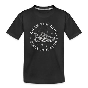 Lauf Laufverein Mädchen Läuferinnen - Kinder Premium Bio T-Shirt - Schwarz - Vorne