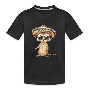 Suricate Drôle Sombrero - T-shirt bio Premium Enfant - noir - Devant