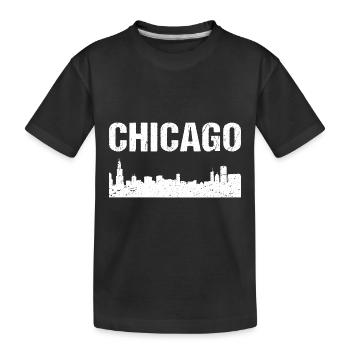 Chicago Skyline City Chicago - Kids' Premium Organic T-Shirt - black - Front