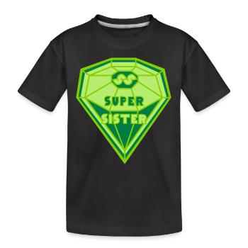 Superhero Schwester - Kinder Premium Bio T-Shirt - Schwarz - Vorne