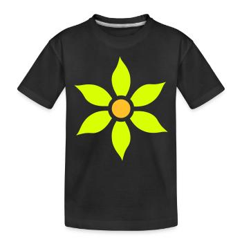 Blume - Kinder Premium Bio T-Shirt - Schwarz - Vorne