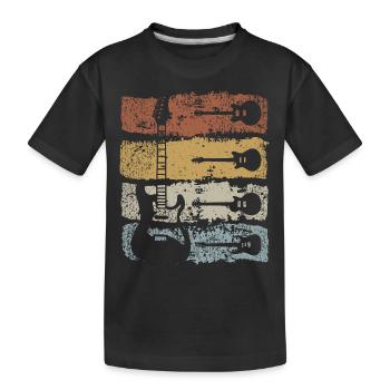Rétro Guitare Musicien Guitariste Rock Musique - T-shirt bio Premium Enfant - noir - Devant