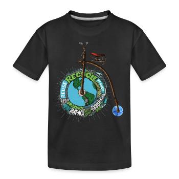 Umweltfreundliches Fahrrad, künstlerisches Hochrad Fahrrad - Kinder Premium Bio T-Shirt - Schwarz - Vorne