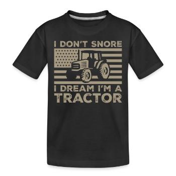 Ich schnarche nicht, ich träume, ich bin ein Traktor - Kinder Premium Bio T-Shirt - Schwarz - Vorne