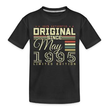 Gift Anniversaire Mai 1995, Gift Mai 1995 - Kinder Premium Bio T-Shirt - Schwarz - Vorne