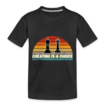 Schach Trend Chess Cheating Cheat Queens Gambit - Kids' Premium Organic T-Shirt - black - Front