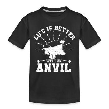 Anvil Blacksmith | Craft Metal Worker Gift Idea - Kids' Premium Organic T-Shirt - black - Front