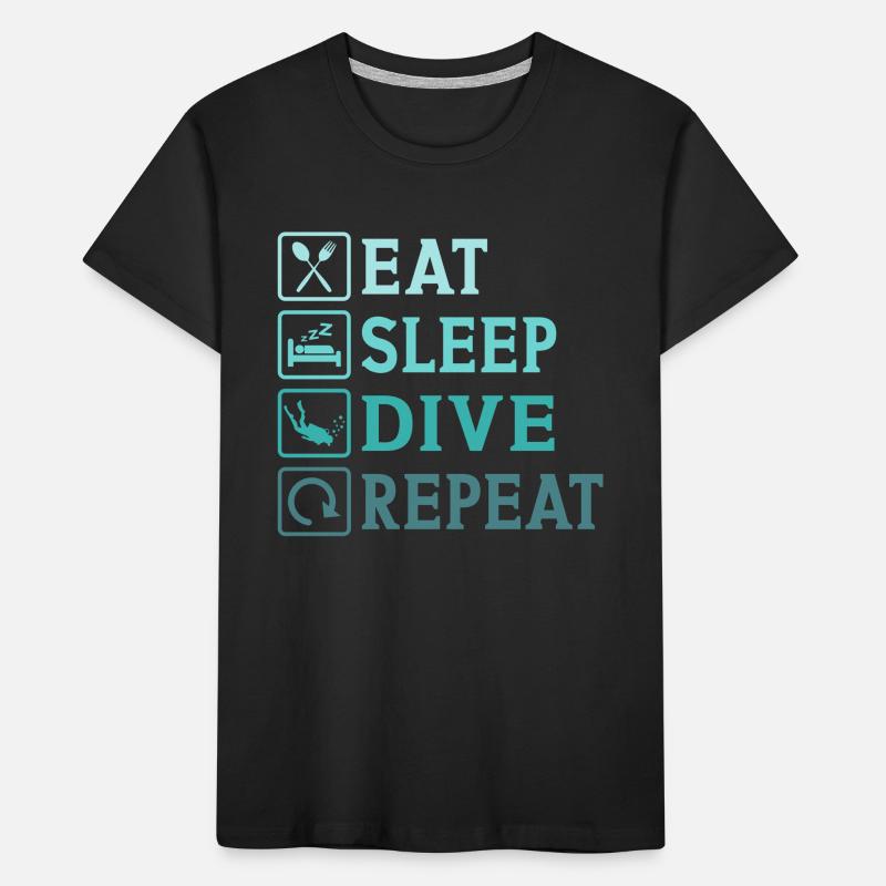 eat sleep dive repeat T-shirt bio Premium Enfant