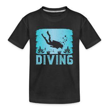 Diving - Kids' Premium Organic T-Shirt - black - Front