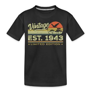Jahrgang 1943 Genial 1943 Geschenk 1943 Retro - Kinder Premium Bio T-Shirt - Schwarz - Vorne