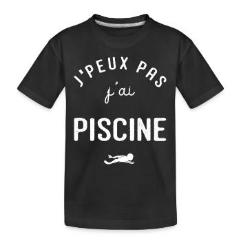 Natation Je peux pas j ai Piscine sport - T-shirt bio Premium Enfant - noir - Devant