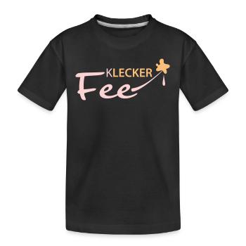 Lecker Klecker Fee - Kinder Premium Bio T-Shirt - Schwarz - Vorne