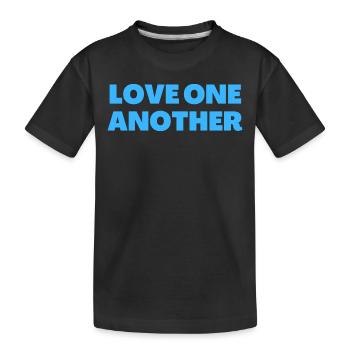 Liebt einander - Christliche Zitate - Kinder Premium Bio T-Shirt - Schwarz - Vorne