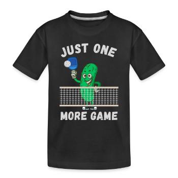 Pickleball - Just one more game - Kids' Premium Organic T-Shirt - black - Front