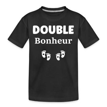 Double bonheur - T-shirt bio Premium Enfant - noir - Devant