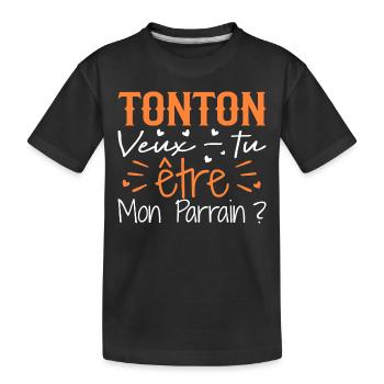 Onkel: Willst du Mein Pate sein? - Kinder Premium Bio T-Shirt - Schwarz - Vorne