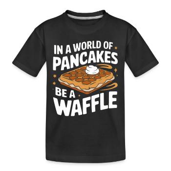 Waffles Breakfast Sweets - Kids' Premium Organic T-Shirt - black - Front