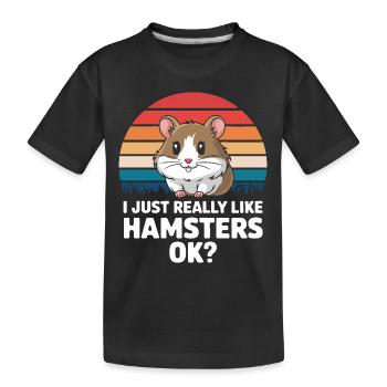 Hamster - Kinder Premium Bio T-Shirt - Schwarz - Vorne
