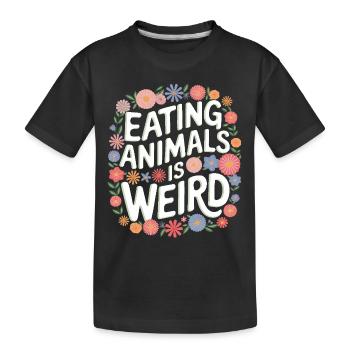Vegetarian Vegan Veggie Vegetarian - Kids' Premium Organic T-Shirt - black - Front