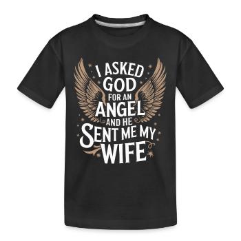 Frau Ehefrau Partnerin Familie Verheiratet - Kinder Premium Bio T-Shirt - Schwarz - Vorne