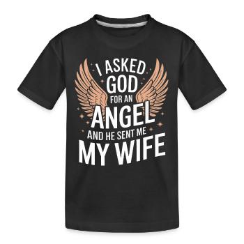 Frau Ehefrau Partnerin Familie Verheiratet - Kinder Premium Bio T-Shirt - Schwarz - Vorne