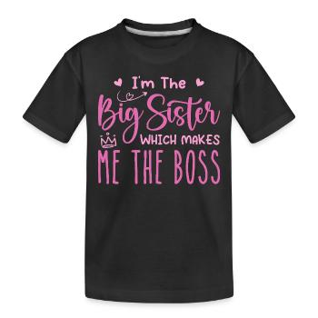 Ich bin die große Schwester - Kinder Premium Bio T-Shirt - Schwarz - Vorne