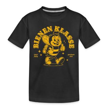 Klassentier Bienen Klasse Retro Style - Einfarbig - Kinder Premium Bio T-Shirt - Schwarz - Vorne