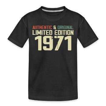 1971 Geburtstagsgeschenk 1971 Jahrgang 1971 Retro - Kinder Premium Bio T-Shirt - Schwarz - Vorne