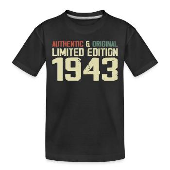 1943 Geburtstagsgeschenk 1943 Jahrgang 1943 Retro - Kinder Premium Bio T-Shirt - Schwarz - Vorne