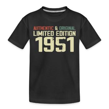 1951 Geburtstagsgeschenk 1951 Jahrgang 1951 Retro - Kinder Premium Bio T-Shirt - Schwarz - Vorne