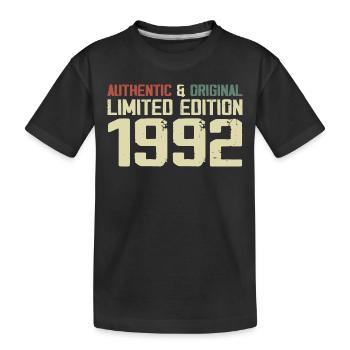 1992 Geburtstagsgeschenk 1992 Jahrgang 1992 Retro - Kinder Premium Bio T-Shirt - Schwarz - Vorne