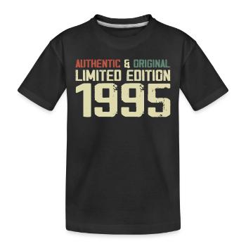 1995 Geburtstagsgeschenk 1995 Jahrgang 1995 Retro - Kinder Premium Bio T-Shirt - Schwarz - Vorne