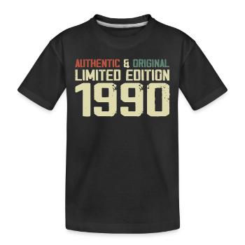 1990 Geburtstagsgeschenk 1990 Jahrgang 1990er Retro - Kinder Premium Bio T-Shirt - Schwarz - Vorne