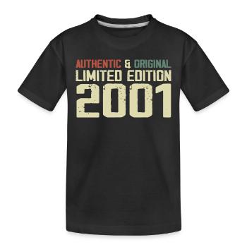 2001 Geburtstagsgeschenk 2001 Jahrgang 2001 Retro - Kinder Premium Bio T-Shirt - Schwarz - Vorne