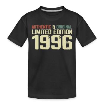 1996 Geburtstagsgeschenk 1996 Jahrgang 1996 Retro - Kinder Premium Bio T-Shirt - Schwarz - Vorne