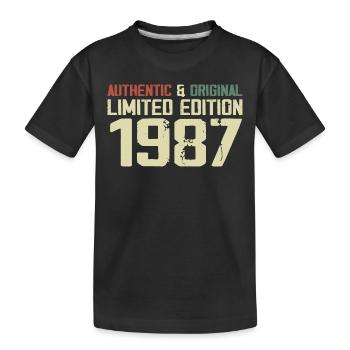 1987 Geburtstagsgeschenk 1987 Jahrgang 1987 Retro - Kinder Premium Bio T-Shirt - Schwarz - Vorne