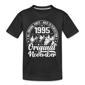 November 1995 Original 29 Year Old Birthday Gift - Kids' Premium Organic T-Shirt - black - Front