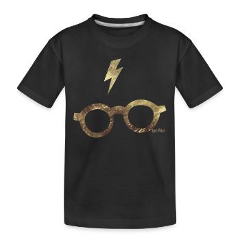Harry Potter Brille und Narbe - Kinder Premium Bio T-Shirt - Schwarz - Vorne