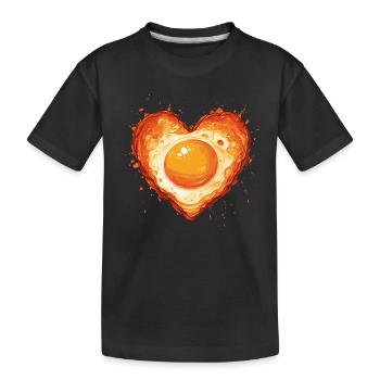 L’œuf au plat, c’est l’amour - T-shirt bio Premium Enfant - noir - Devant
