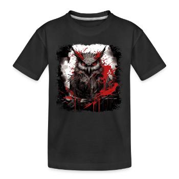 Gothic Owl - Kids' Premium Organic T-Shirt - black - Front