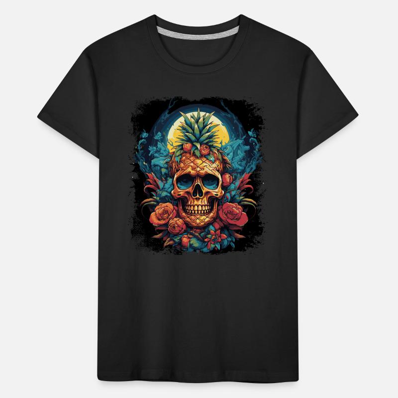 Ananaspunk Schädel Kinder Premium Bio T-Shirt