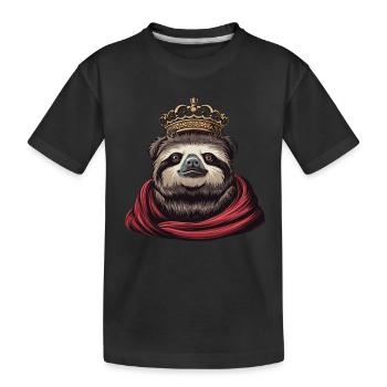 Roi des paresseux cool - T-shirt bio Premium Enfant - noir - Devant