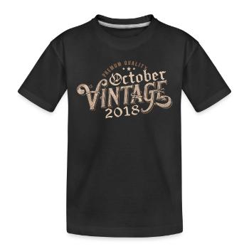 Octobre Cadeau D'anniversaire | Né en Octobre 2018 - T-shirt bio Premium Enfant - noir - Devant