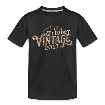 Octobre Cadeau D'anniversaire | Né en Octobre 2017 - T-shirt bio Premium Enfant - noir - Devant