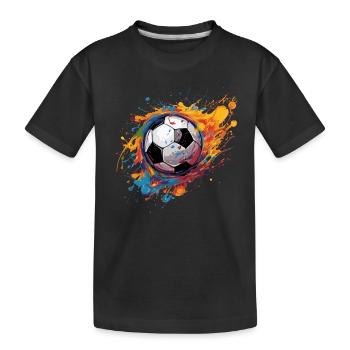 Fußball - Kinder Premium Bio T-Shirt - Schwarz - Vorne