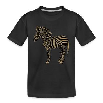 Zebra Steampunk - Kinder Premium Bio T-Shirt - Schwarz - Vorne